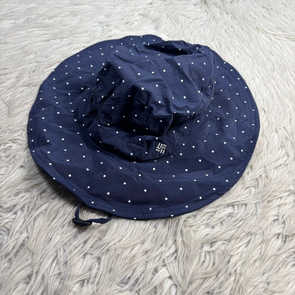 Columbia Women's OS Blue White Polka Dot Boonie Sun Hat Hiking Camping